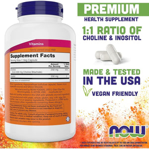 Now Choline & Inositol, 180 Veg Capsules - Suppviv