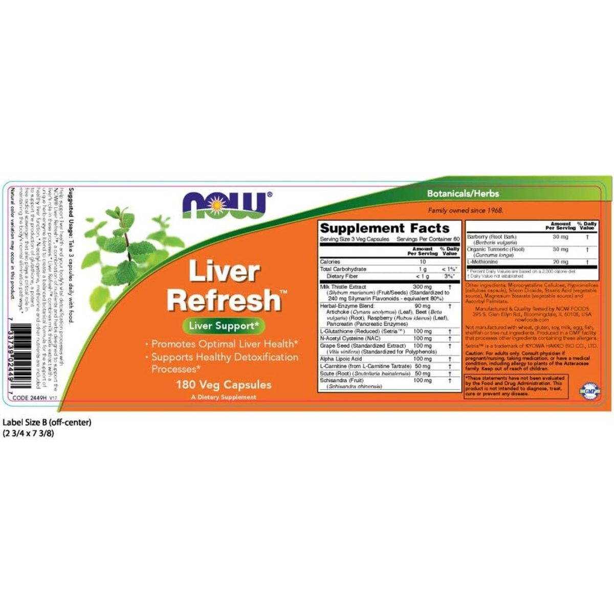 NOW Foods Liver Refresh Veg Capsules,180 Capsules (Pack of 2) - Suppviv