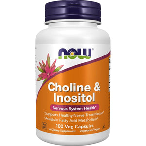 NOW Foods Supplements, Choline & Inositol 500 Mg, Nervous System Health*, 100 Capsules - Suppviv