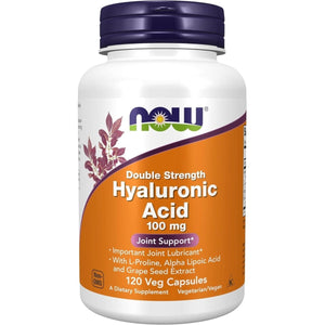 NOW Foods Supplements, Hyaluronic Acid 100 Mg, 120 Veg Capsules - Suppviv