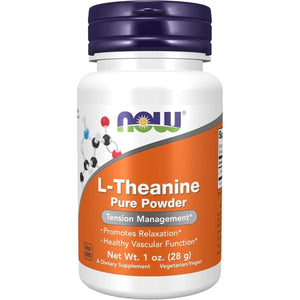 NOW Foods Supplements, L - Theanine Pure Powder, Tension Management*, Amino Acid, 1 - Ounce - Suppviv