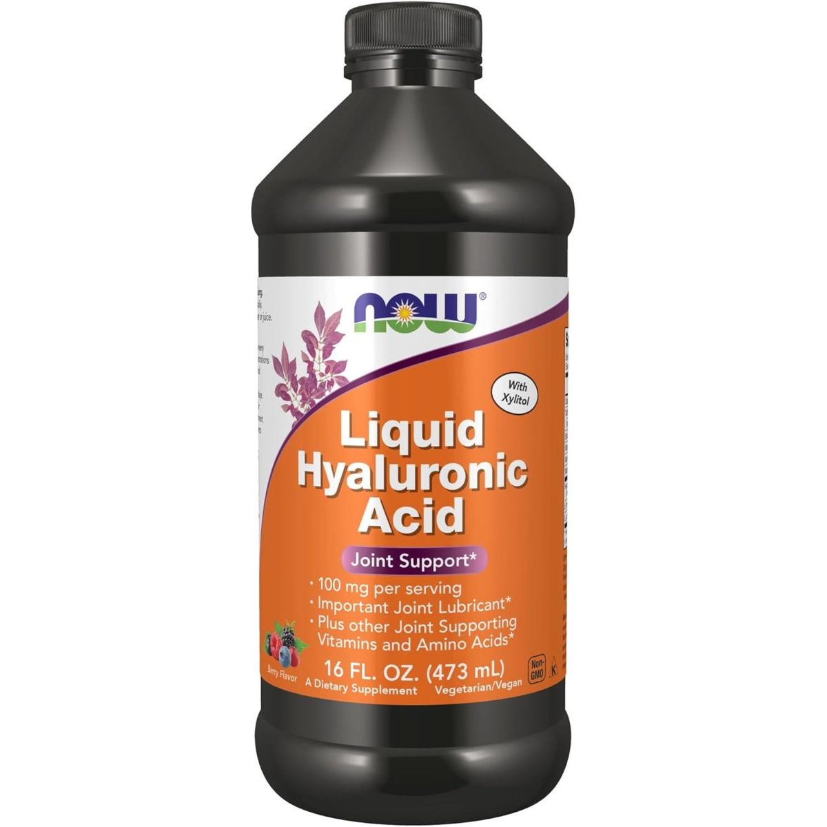 NOW Foods Supplements, Liquid Hyaluronic Acid, Delicious Berry Flavor, 100 Mg per Serving, 16 - Ounce - Suppviv