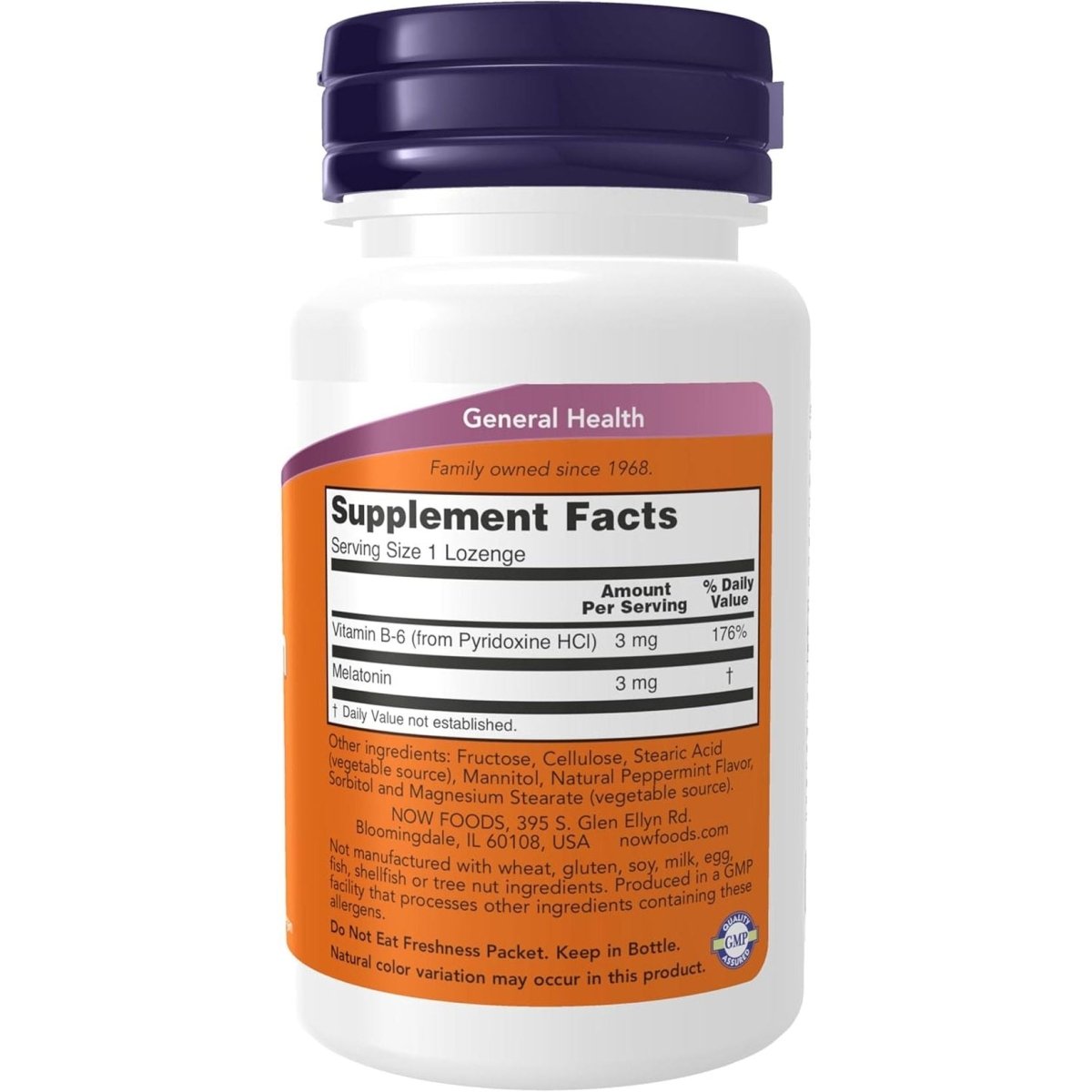 NOW Foods Supplements - Melatonin 3 Mg 180 Chewable Lozenges - Suppviv