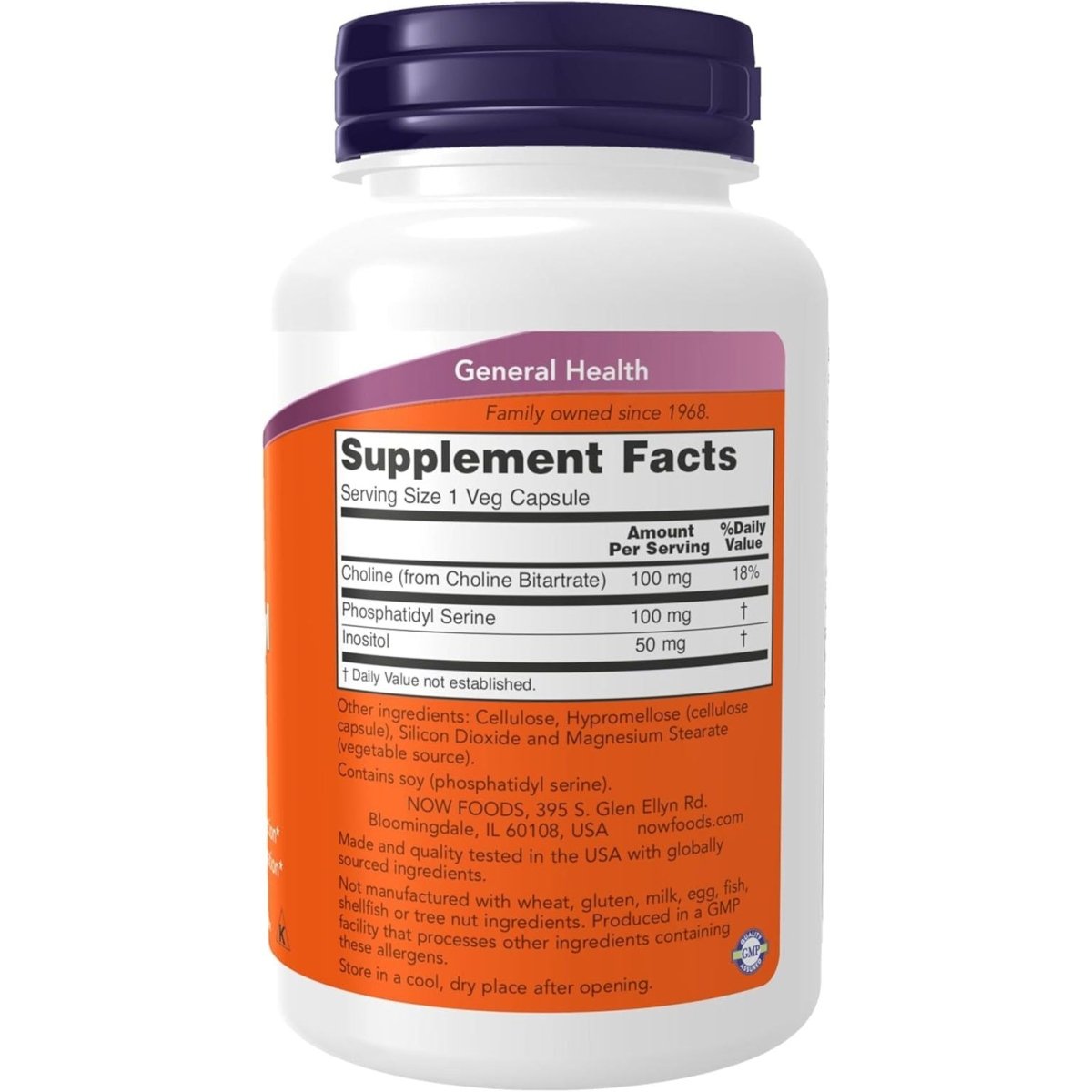 NOW Foods Supplements, Phosphatidyl Serine 100 Mg with Phospholipid Compound Derived from Soy Lecithin, 120 Veg Capsules - Suppviv