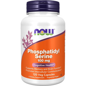 NOW Foods Supplements, Phosphatidyl Serine 100 Mg with Phospholipid Compound Derived from Soy Lecithin, 120 Veg Capsules - Suppviv