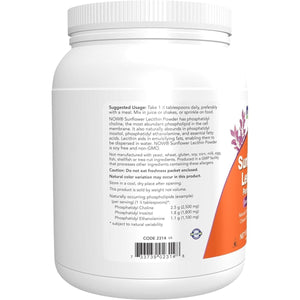 NOW Foods Supplements, Sunflower Lecithin with Naturally Occurring Phosphatidyl Choline and Other Phosphatides, Powder, 1 - Pound - Suppviv