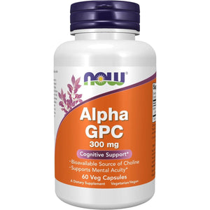 NOW Supplements, Alpha GPC 300 Mg with Bioavailable Source of Choline, 60 Veg Capsules - Suppviv