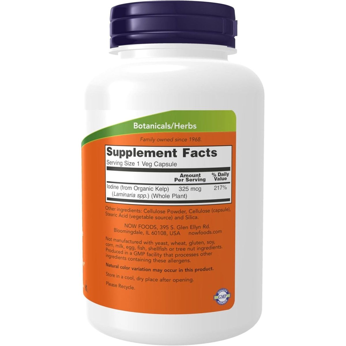 NOW Supplements, Kelp 325 Mcg of Natural Iodine, Supports Healthy Thyroid Function* 250 Capsules - Suppviv