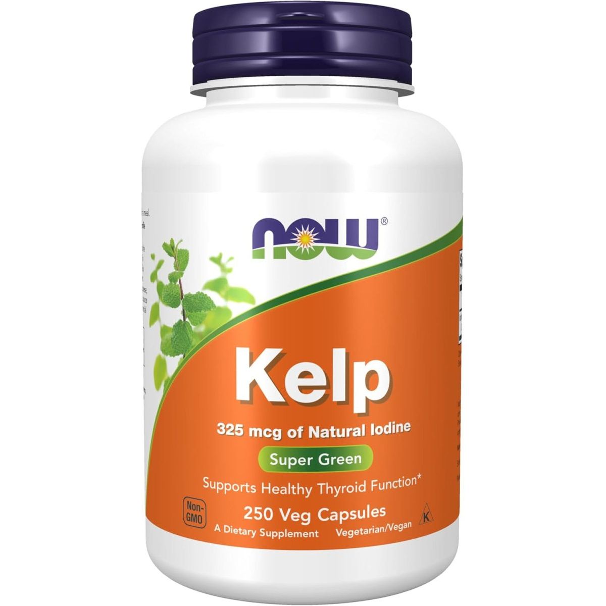 NOW Supplements, Kelp 325 Mcg of Natural Iodine, Supports Healthy Thyroid Function* 250 Capsules - Suppviv