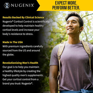 Nugenix Cortisol Control - Cortisol Manager and Adrenal Support Supplement for Men, 60 Capsules - Suppviv