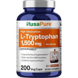 Nusapure L - Tryptophan 1500Mg 200 Vegetarian Caps - Suppviv