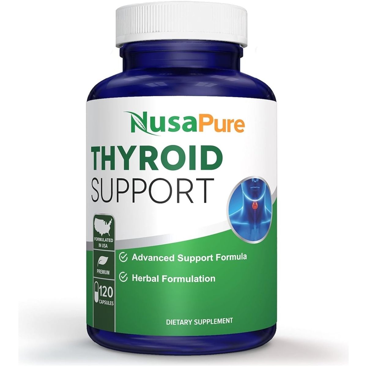 Nusapure Thyroid Support Supplement 120 Caps 1 PACK - Suppviv