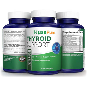 Nusapure Thyroid Support Supplement 120 Caps 1 PACK - Suppviv