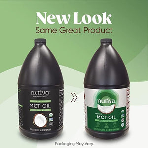 Nutiva Organic MCT Oil, 1 Gallon, Unflavored for Coffee, 14G of C8 & C10 per Serving - Suppviv