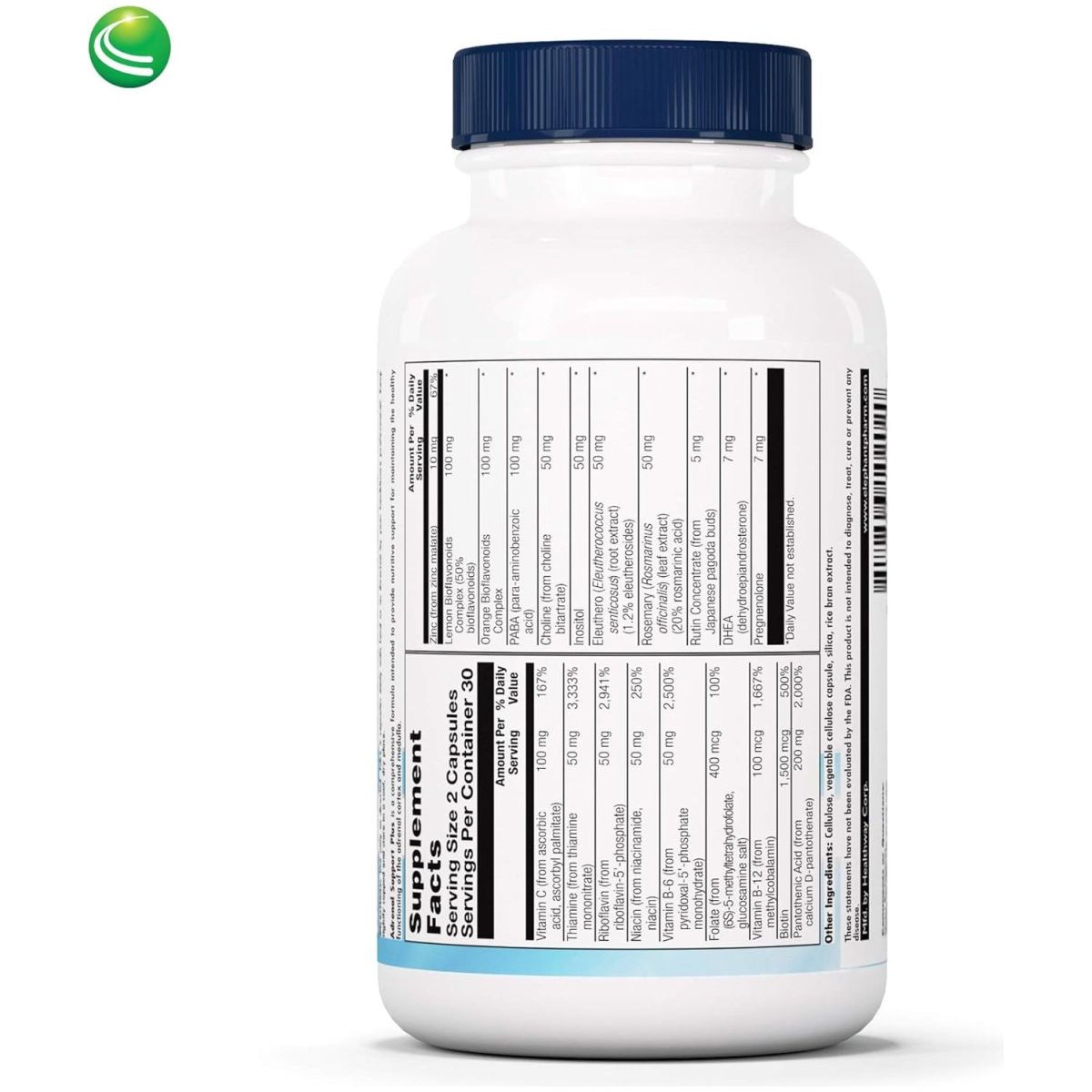 Nutra Biogenesis - Adrenal Support plus - Pregnenolone, DHEA, Herbs & Micronutrients (60 Capsules) - Suppviv