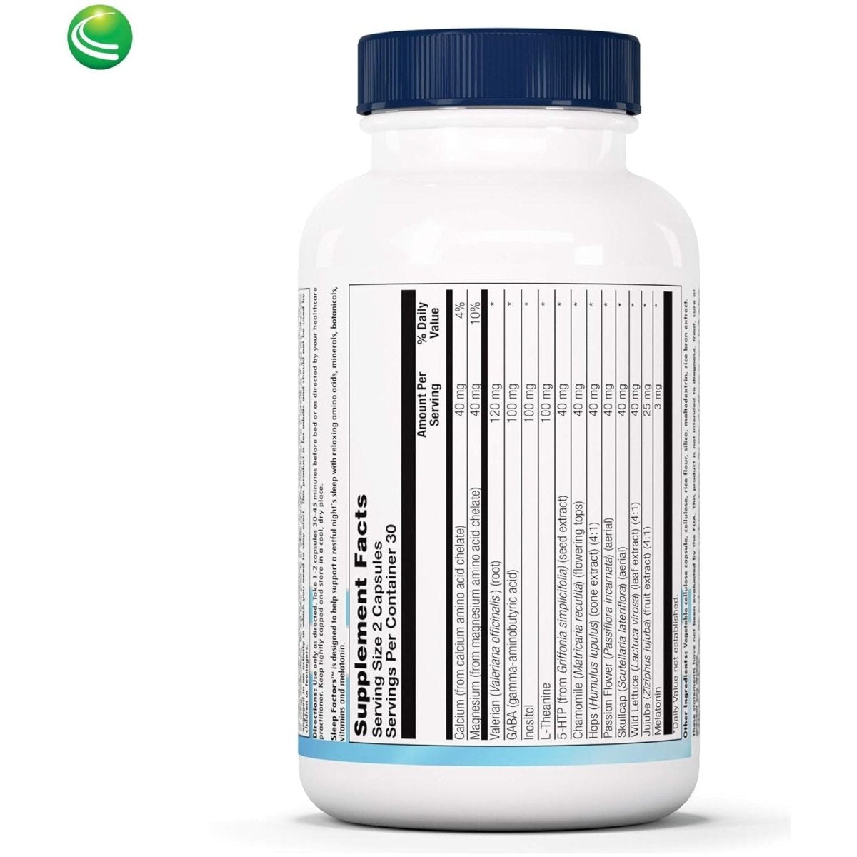 Nutra Biogenesis - Sleep Factors - Melatonin, GABA and L - Theanine 60 Capsules - Suppviv