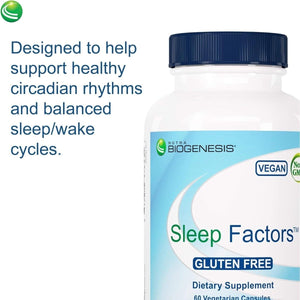 Nutra Biogenesis - Sleep Factors - Melatonin, GABA and L - Theanine 60 Capsules - Suppviv