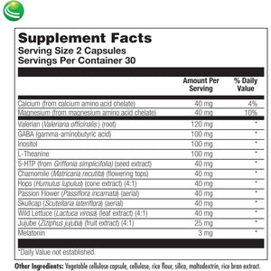 Nutra Biogenesis - Sleep Factors - Melatonin, GABA and L - Theanine 60 Capsules - Suppviv