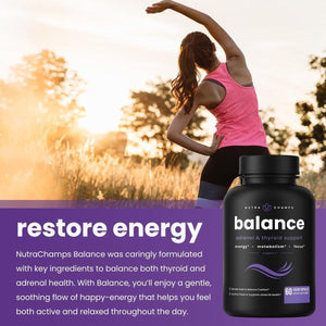 Nutrachamps Thyroid Support & Adrenal Support Supplement with Iodine 1 PACK.