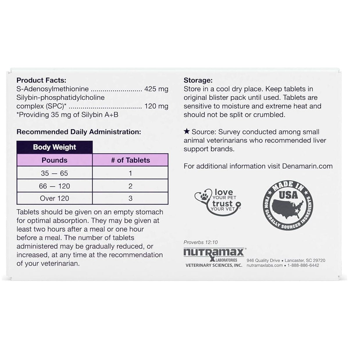 Nutramax Denamarin Liver Health Supplement for Large Dogs (30Count) - Suppviv