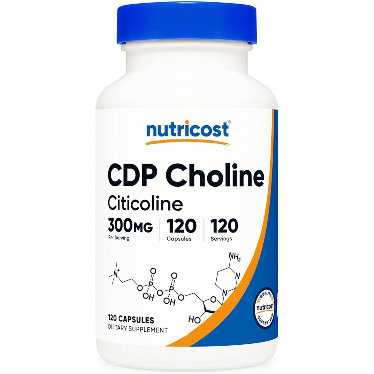 Nutricost CDP Choline (Citicoline) 300Mg, 120 Vegetarian Capsules - Non - Gmo, Vegetarian Friendly, Gluten Free - Suppviv