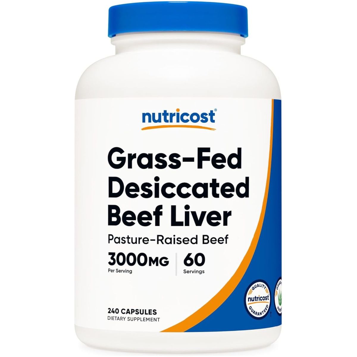 Nutricost Grass Fed Desiccated Beef Liver Capsules 3000Mg 1 PACK - Suppviv