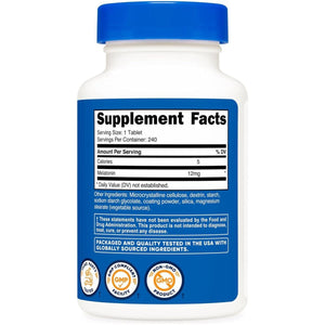 Nutricost Melatonin 12Mg, 240 Tablets - Suppviv