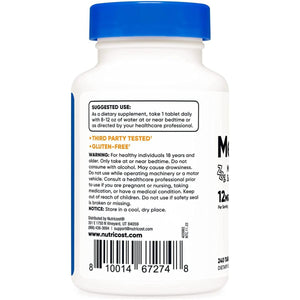 Nutricost Melatonin 12Mg, 240 Tablets - Suppviv
