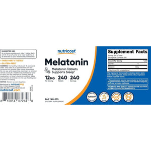 Nutricost Melatonin 12Mg, 240 Tablets - Suppviv