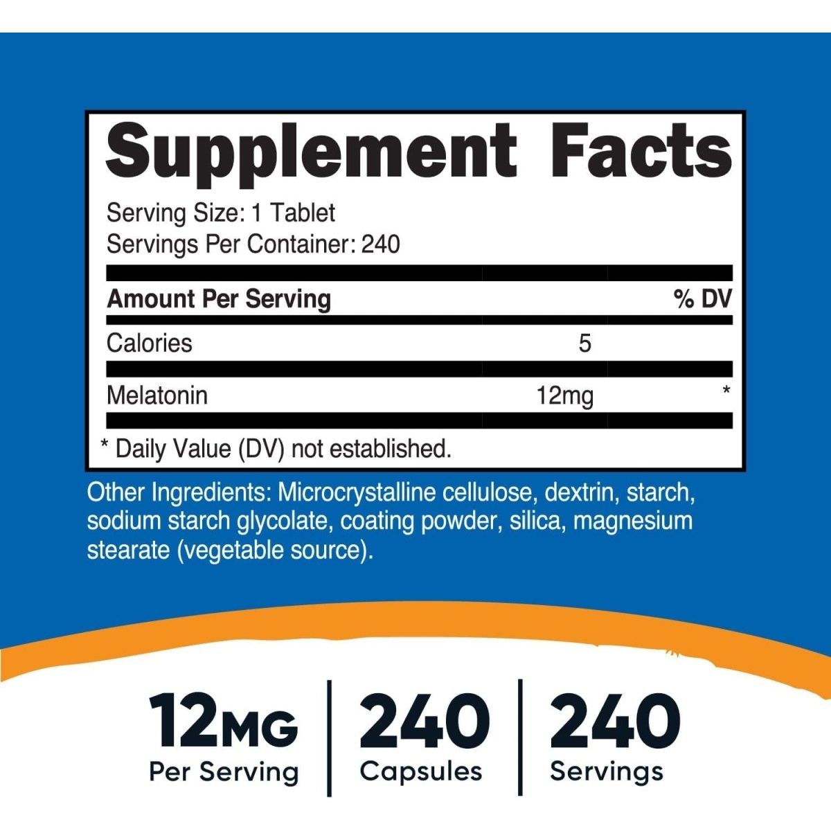 Nutricost Melatonin 12Mg, 240 Tablets - Suppviv