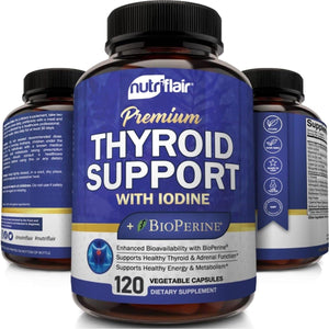 Nutriflair Thyroid Support Complex with Iodine, Ashwagandha 120 Capsules - Suppviv