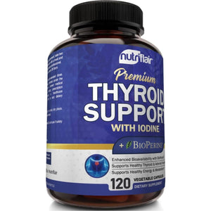 Nutriflair Thyroid Support Complex with Iodine, Ashwagandha 120 Capsules - Suppviv