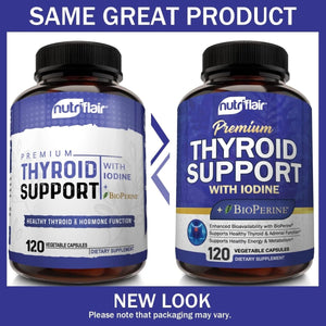 Nutriflair Thyroid Support Complex with Iodine, Ashwagandha 120 Capsules - Suppviv