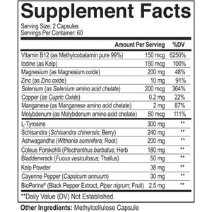 Nutriflair Thyroid Support Complex with Iodine, Ashwagandha 120 Capsules - Suppviv