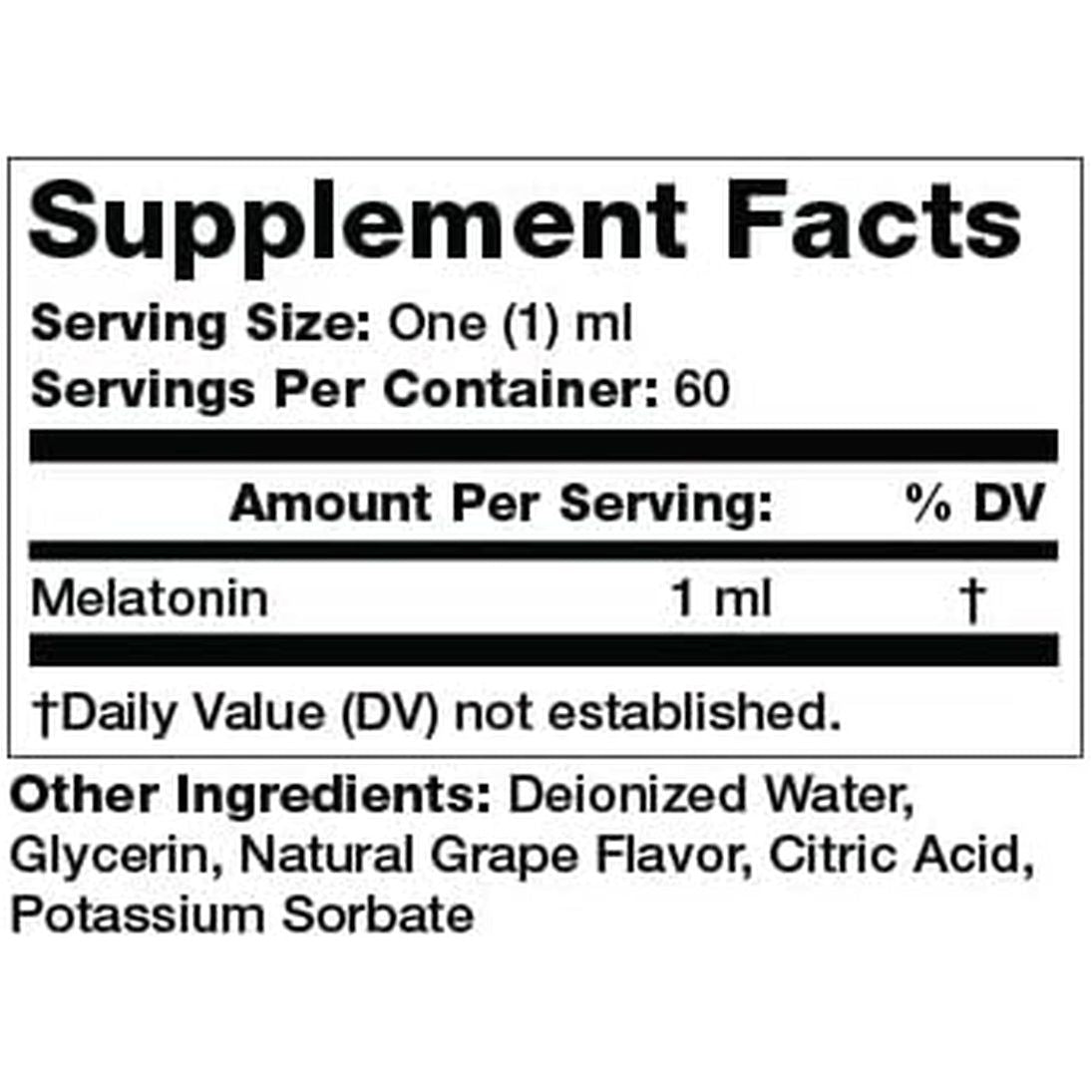 Olympian Labs Liquid Melatonin 1Mg, 2 Ounce, Fall Asleep Naturally - Suppviv