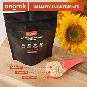 ONGROK All Natural Sunflower Lecithin Powder for Edibles, Includes 15G Scoop, Magical Binding Agent (100G /3.52Oz) - Suppviv