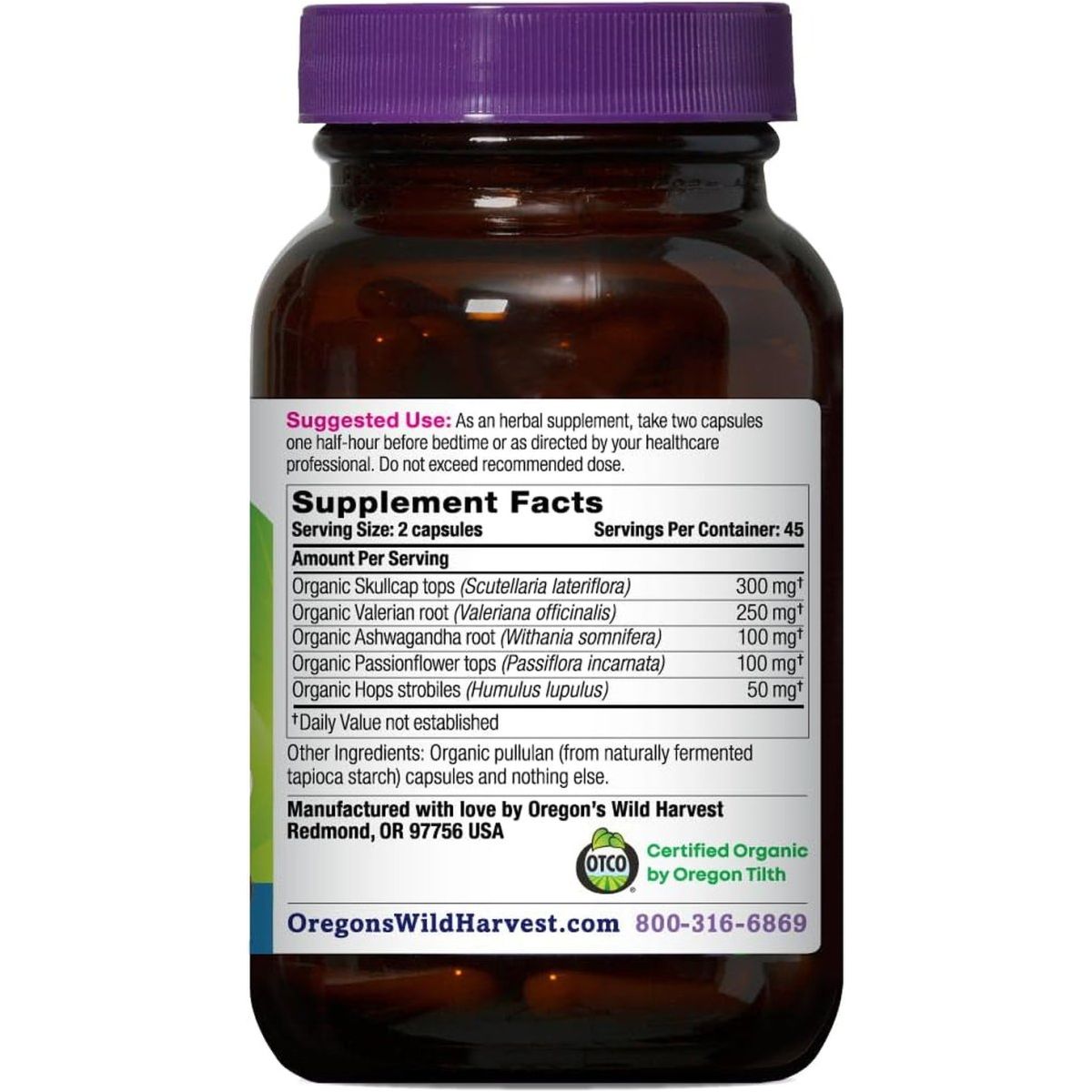 Oregon'S Wild Harvest Sleep Better Organic Supplement, 90 Count - Suppviv