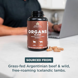 Organ Supplements by Ancient Nutrition, Grass - Fed and Wild Organ Complex Capsules 180 Count - Suppviv