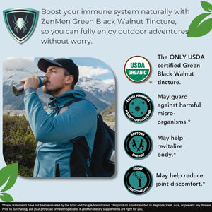 Organic Green Black Walnut Tincture & Immune Support 60Ml 1 PACK - Suppviv