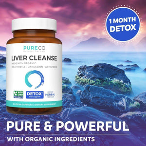 Organic Liver Cleanse Detox & Repair - Liver Health Support Supplement - 60 Capsules.