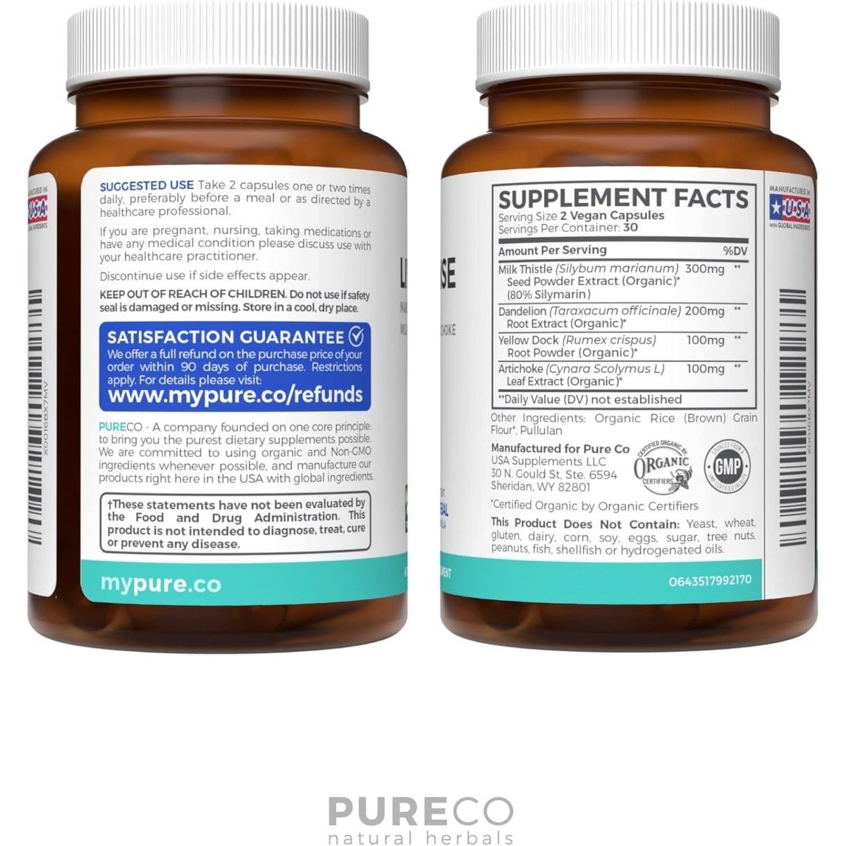 Organic Liver Cleanse Detox & Repair - Liver Health Support Supplement - 60 Capsules - Suppviv