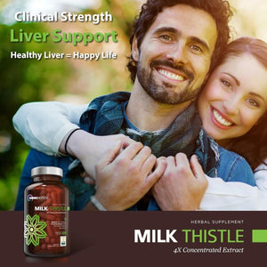 Organic Milk Thistle 1500Mg Milk Thistle Supplement 120 Capsules - Suppviv