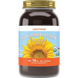 Organic Sunflower Lecithin Liquid - 16 Fl Oz - Certified USDA Organic - Cold Pressed (Solvent Free) - Non - Gmo Project Verified - Suppviv
