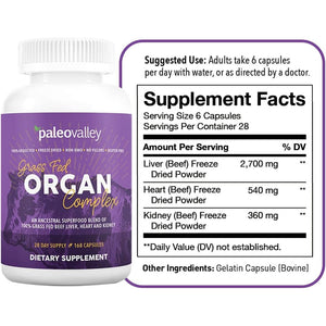 Paleovalley Grass Fed Beef Organ Complex 1 Bottle - Suppviv