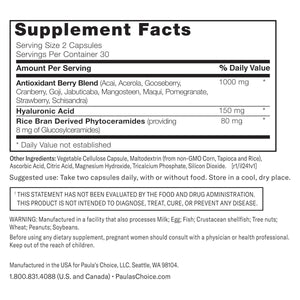 Paula'S Choice Hyaluronic Acid + Ceramide Dietary Supplement, 60 Vegan Capsules - Suppviv