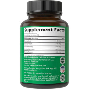 Peak Performance Grass Fed Beef Organ Complex from New Zealand (180 Capsules) - Suppviv