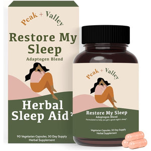 Peak + Valley Natural Sleep Aid for Adults - 90 Capsules for Deep Sleep - Suppviv