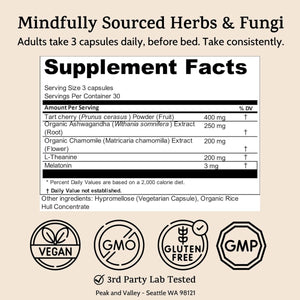 Peak + Valley Natural Sleep Aid for Adults - 90 Capsules for Deep Sleep - Suppviv