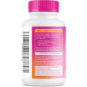 Pink Stork Choline - 550 Mg Choline Bitartrate from Vitacholine for Pregnant + Postpartum Moms 30 Count - Suppviv