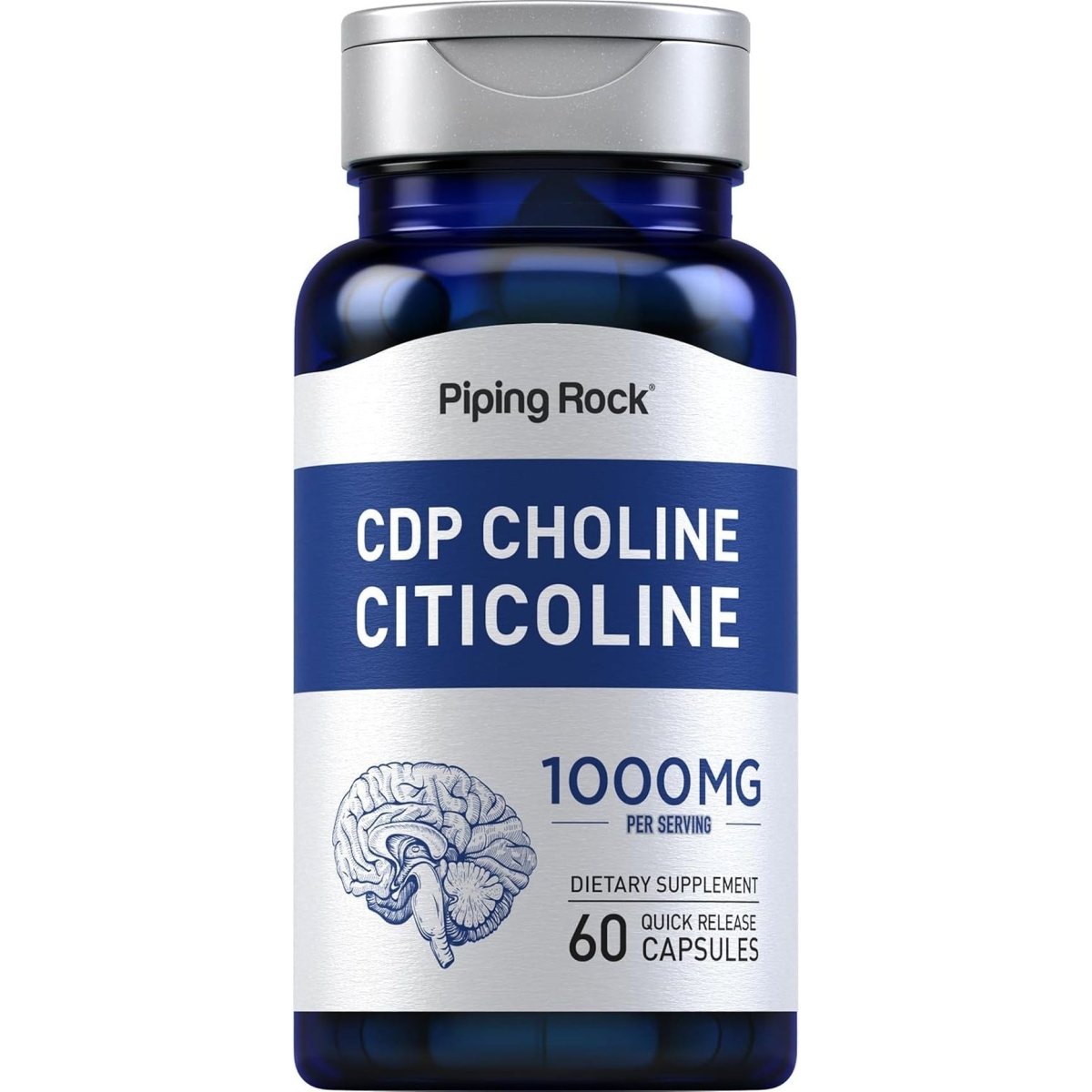 Piping Rock CDP Choline Citicoline 1000Mg | 60 Quick Release Capsules Non - Gmo, Gluten Free Dietary Supplement - Suppviv